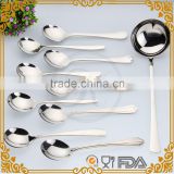 Stainless steel soup spoon and ladle