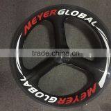 MeyerGlobal Reflective Logo 700C Full Carbon Fiber Tri Spoke Rim Rear Fixed Gear Wheels thumbnail-4