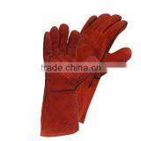 Cow Split Single Palm Heat Resistance Long Welding Gloves thumbnail-1