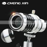 Europe Market 10x Telephoto Lens Wide-angle Macro and Fisheye Lens Telescope Mirror 12x Metal Telescope Lens With Tripod
