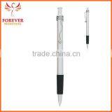 Exhibition Conference Custom Wired Clip Plunger Action Ballpoint Pen With Rubber Grip Ball Pen Supplier thumbnail-5
