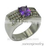 Casting Stainless Steel Men Amethyst Rings
