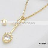 Double Arrow Hearts With AAA Cubic Zirconia Pendant Necklace Good Jewelry thumbnail-3