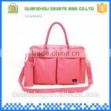 High quality polyester diaper pink mommy baby bag