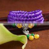 Handcraft Long Beautiful Cystal Beades Necklace Sweater Chain With Silver Ornament thumbnail-1