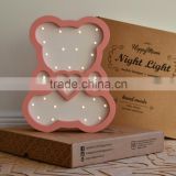 Bear Night Light / Wooden Night light / Marquee led light / Wall Decor