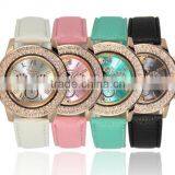 Wholesale Fashion Leather Pink Quartz Women Watches Ladies thumbnail-4