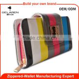 New Fashion Pu Leather Wallet Buckle Lock Colorful Wallet For Anti-Stolen