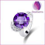 Classic Micro Inlay Zircon Purple Crystal Ring thumbnail-1