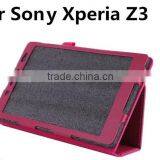 Quality Lychee PU Leather Case With Flip Stand For SONY XPERIA Z3 TABLET FOR XPERIA Z2 COMPACT TABLET FOLD LEATHER CASE POUCH