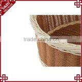 Round Shape Slide Side Fruit Bucket French Baguette Display Rattan Bread Basket thumbnail-5
