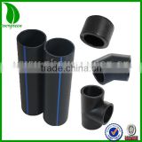 High Density water supply hdpe black pipe with blue stripe