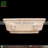 Stone Travertine Freestanding Solid Surface Bathtub thumbnail-1