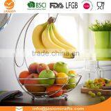 WI2915 Wire Fruit Bowl Holder Display Basket with Banana Hanger Hook