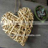 Handmade Large White Woven Wicker Heart for Home Decoration thumbnail-3