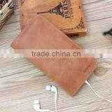Portable Genuine Leather Pouch Smart Phone Case With Earphone for Iphone 7/7 Plus thumbnail-1