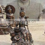 Bronze Kyan Yin With Lotus Sculpture for Decor thumbnail-1