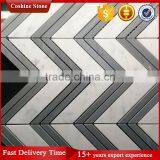 Popular Chevron Shaped Mixed Color Marble Stone Polished Mosaic Tiles thumbnail-3