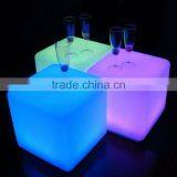 PE Material Wireless Charging Outdoor Seat Led Cube 50cm thumbnail-1