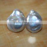 10-12mm White Baroque Edison Pearl Earing thumbnail-1