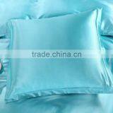 2016 Hot Silk Quilt White And Blue Satin Sheets Bed Linen Cotton Solid Satin Duvet Cover Set 4Pcs Of Bedding Sets. thumbnail-3