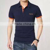 High Quality Short Sleeve 100% Cotton Rib Cuff Custom Polo Shirt Design Wholesale thumbnail-3
