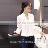 Made to Measure Snow White Cotton Loose Shirt for Elegant Lady thumbnail-2