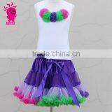 2016 Hot Sale Fashional Baby Girl Rainbow Pettiskirt With Sleeveless Top Set in Stock for Wholesale thumbnail-1