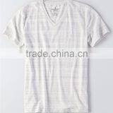 MGOO Customize Your Embroidery Logo Bulk Blank Roll-up Sleeve T-shirts Mens V Collar Cotton T Shirt thumbnail-3