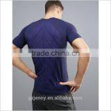 OEM Sportwear T Shirt New Design Dry Fit SPORT Short Sleeve Compression Top In Navy thumbnail-2