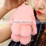 2017 New Arrive 15cm Hare Rabbit Fur Doll Handmade Bunny for Womens Bag Charms or Car Pendant Pom Pom Keychain thumbnail-4