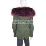Myfur Multi Colored Fox Smooth Belly Fur Lining Women Parka With Real Raccoon Fur Hood thumbnail-4
