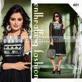 Designer Georgette Long Kurtis thumbnail-1