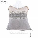 High End 100% Cotton Loose Casual Women Open Side Tank Top thumbnail-1