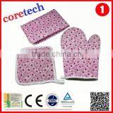 Hot Sale Printed Long Double Oven Mitt Gloves Factory