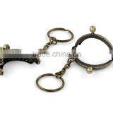 Metal Frame Kiss Clasp Arch For Purse Bag Antique Bronze W/Key Rings 4.2x3.5cm(Open:6.3x4.2cm),2pc,Bulk thumbnail-1