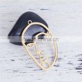 Zinc Based Alloy Pendants Face Mask Gold Plated thumbnail-1