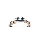 Adjustable Shamballa Bracelet, Pink & Crystal Rhinestone Ball thumbnail-1