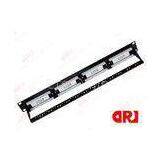 24 Port Black UTP Network Cabinet Patch Panel , 1U Category5e Patch Panel