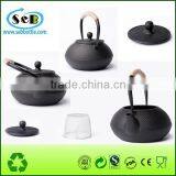 Cast Iron Teapot With Black Coating thumbnail-1
