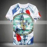 Online Shopping India Men's White Cotton Custom Printing O Neck Short Sleeve Slim Fit Men's t Shirts thumbnail-1