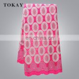 lovely baby pink swiss lace fabric for women dress