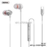 Remax New RM-560 Metallic 10mm Speaker Deep Bass In-ear Earphones Type-C With Mic&volume Control thumbnail-3
