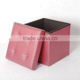 Soft Handle Fold Flat Storage Ottoman thumbnail-2