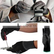 En388 4131 White Black Guantes de Trabajo Palm Coated Nylon PU Gloves Polyurethane Palm Fit Safety Glove Work Gloves thumbnail-3