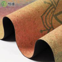 Wholesale Eco Friendly Non Slip Rubber Cork Yoga Mat for Sweaty,hot Workouts|includes Carring Strape thumbnail-2