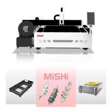 Metal tube and plate fiber laser cutting machine with rotary device