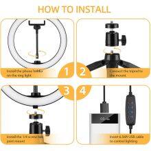 Wholesale 10 Inch Photographic Lighting Ring Fill Light With Tripod Stand Led Ring Light Rgb Ring Light thumbnail-5