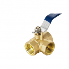 3/4 in 1/2 in 1in PN16 PN25 NPT Internal Thread 3 Way Brass Ball Valve Female Three Way 3 Inch Ball Valve thumbnail-1