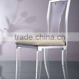 acrylic desk plastic back chair with seat cushion